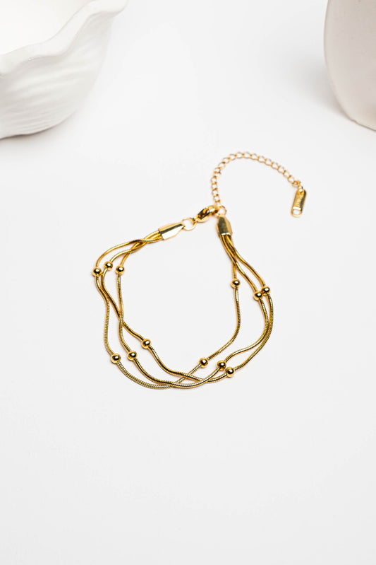 Lara Gold Color Tarnish Resistant Steel Dorika Bracelet