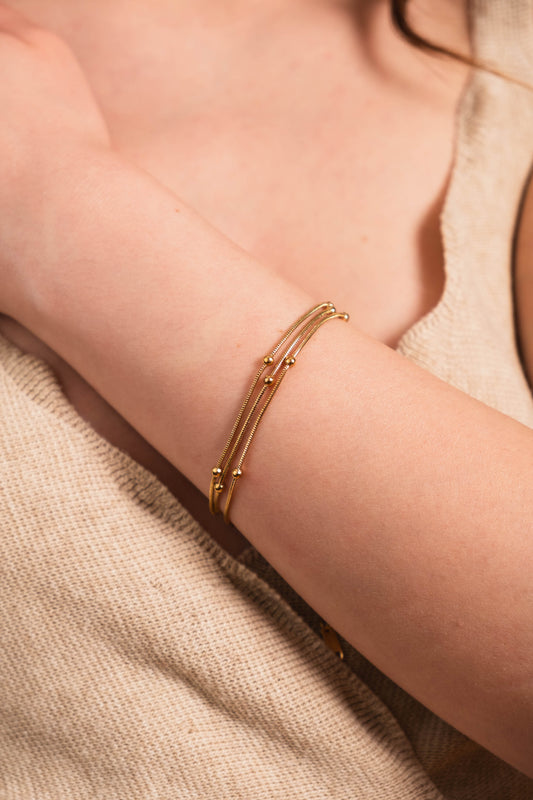 Lara Gold Color Tarnish Resistant Steel Dorika Bracelet