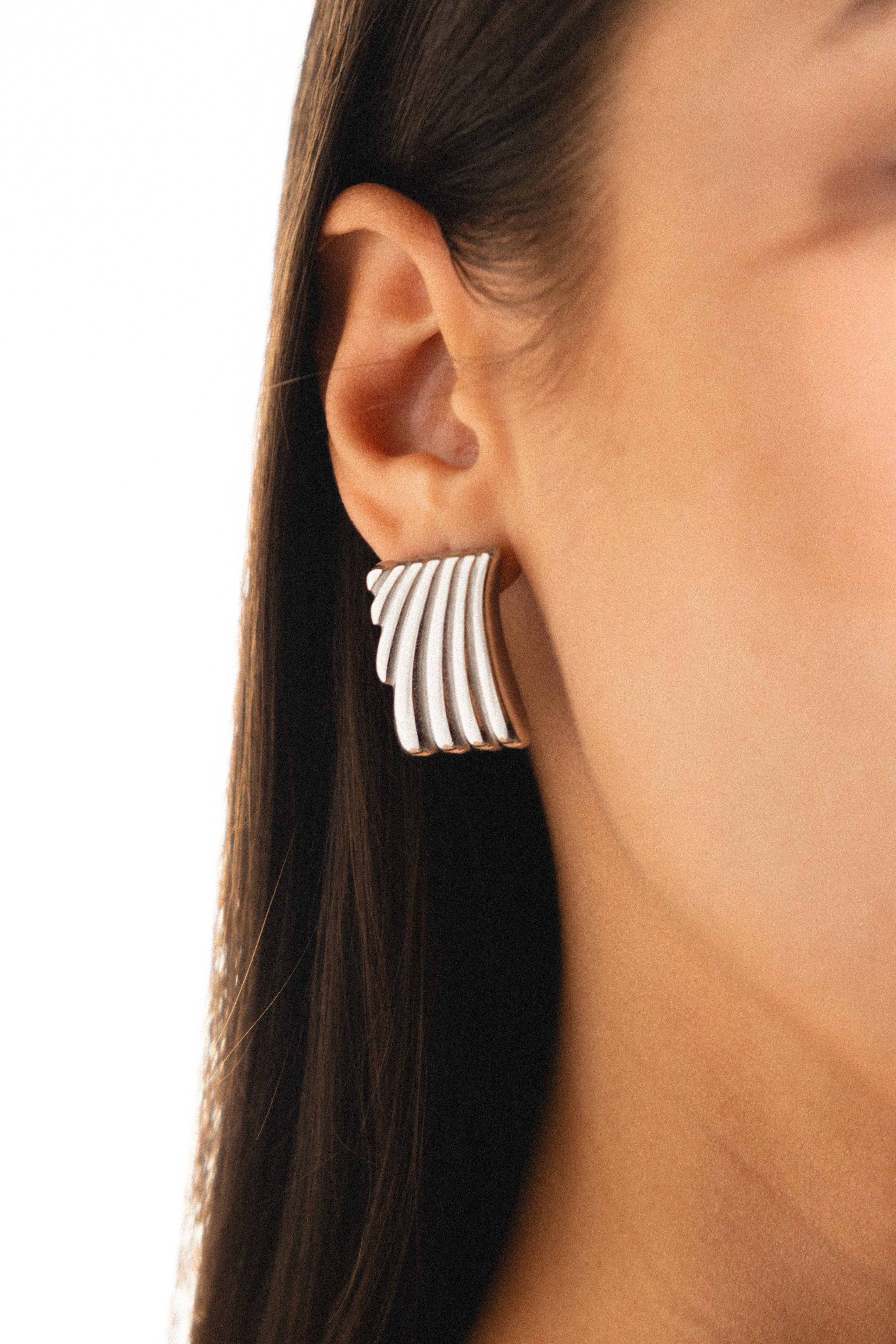 Helda Silver Color Tarnish Resistant Steel Vintage Earrings