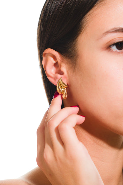 Anarita Gold Color Tarnish Resistant Steel Vintage Earrings