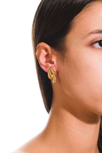 Anarita Gold Color Tarnish Resistant Steel Vintage Earrings