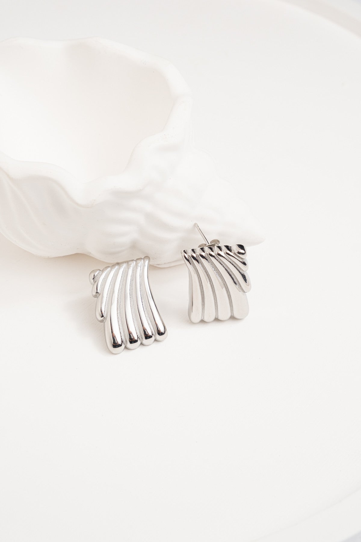 Helda Silver Color Tarnish Resistant Steel Vintage Earrings