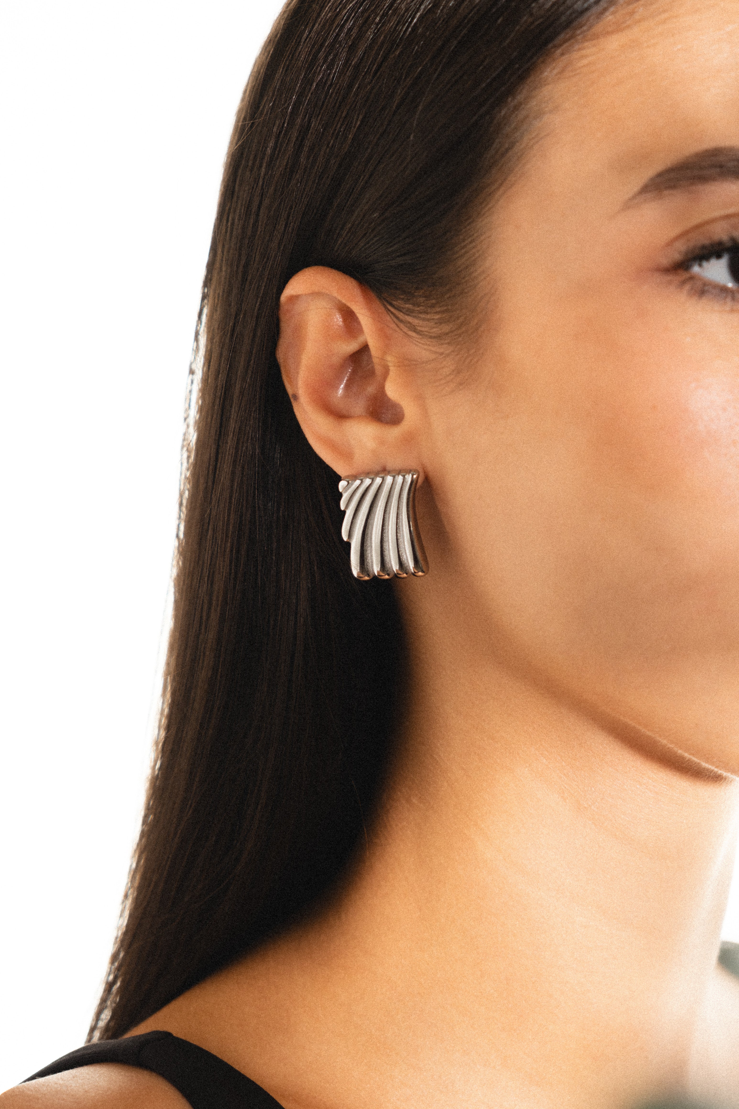 Helda Silver Color Tarnish Resistant Steel Vintage Earrings