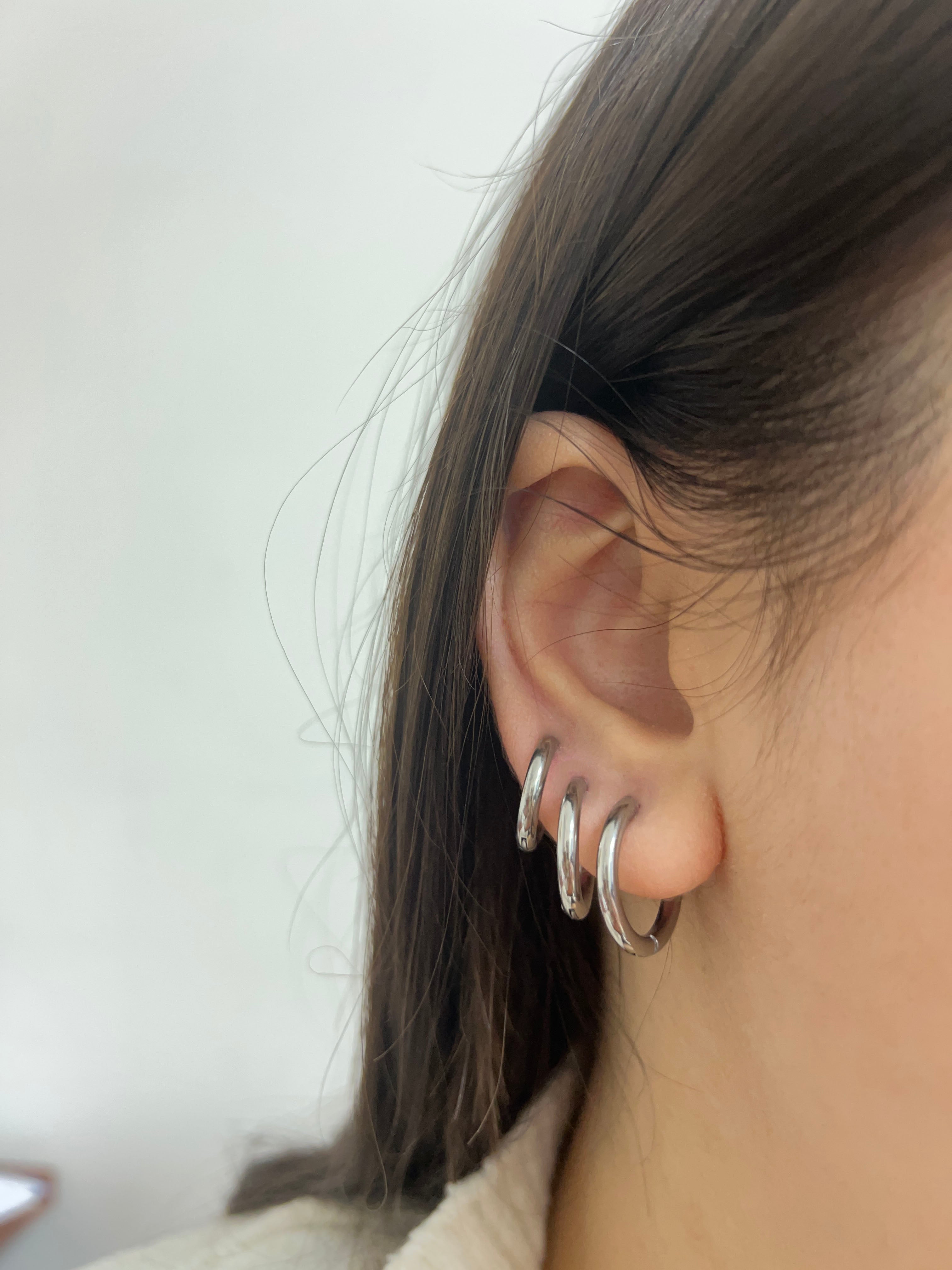 Hendrix Silver Color Tarnish Resistant Steel 6-Piece Earring Set